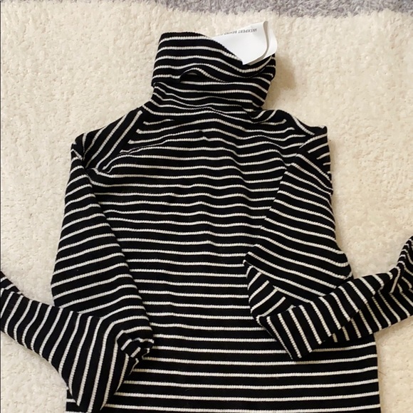 la ligne Tops - La Ligne Strip Turtleneck Ribbed Tee